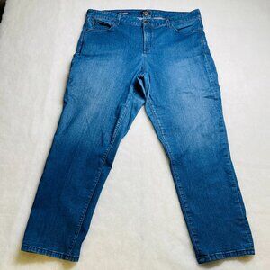 NYDJ Womens Denim Blue High Rise Jessica Relaxed Boyfriend Jeans Plus Size 18W